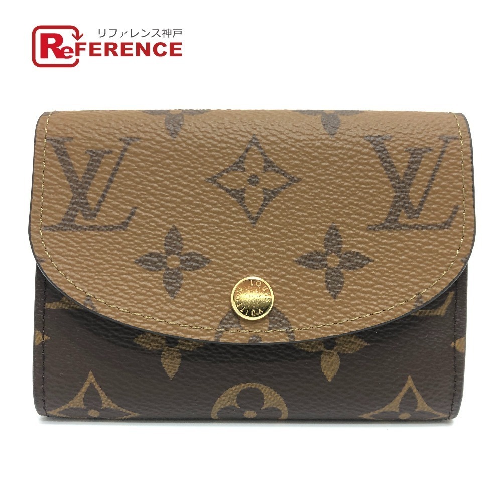 Louis Vuitton Porte Monnaie Wallet Rosalie Compact Bifold Reverse Brown